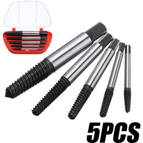 5pcs set High Quality Steel Screw Extractor Drill Bit Guide Broken Damaged Bolt Remover Easy Out Metric For Hand Tool