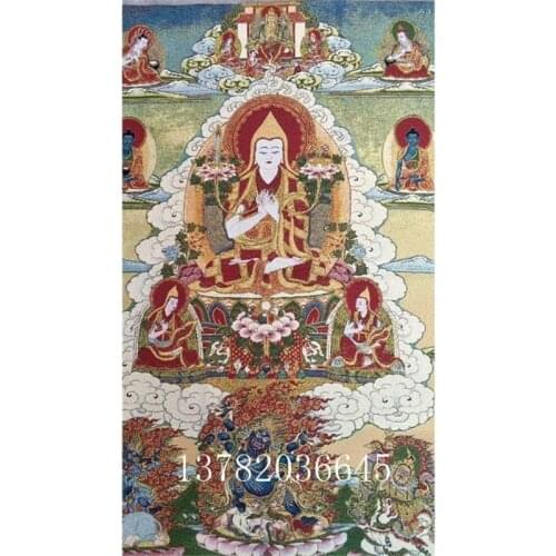 Nepal Tibet Tangka Silk Hanging Paintings Admire Master Zongkaba