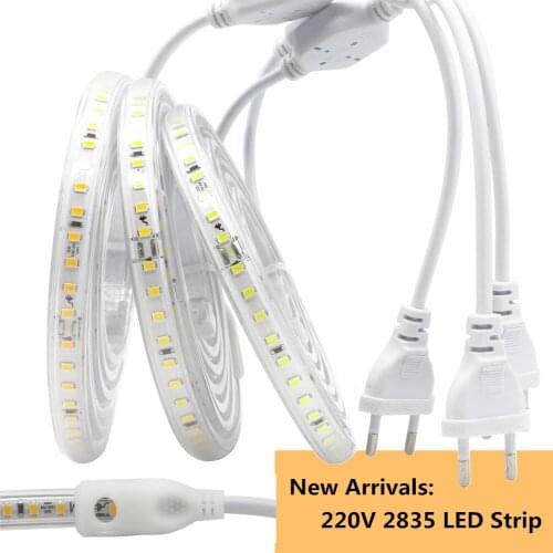 New Arrival AC 220V LED Strip 2835 High Safety High Brightness 120LEDs/m Waterproof IP67 Flexible LED Light The Best LED Strip