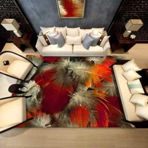 New 3D feather printed Home carpets for living room bedroom Study Room bedside large area rugs and Carpet tapis Yoga mat tapetes