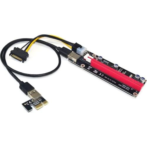 NEW 60cm Super stable PCI-E PCI E Express 1x to 16x graphics Card Riser Extender Adapter VER006C For Bitcoin BTC Miner Machine