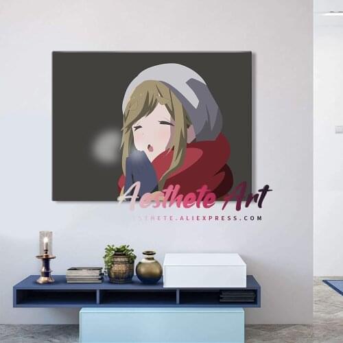 Inuyama Aoi Yuru Camp Anime Home Decor Canvas Posters Prints Decoration Art Wall Pictures Manga Living Room Painting