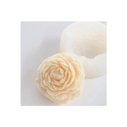 PRZY Silicone Mould Easy Release Soap Mold Aroma Molds 2D Silicone Mold Flexible Moulds Clay Resin Big Peony Flower Eco-friendly