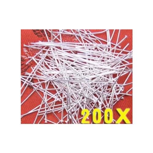 Qingmos Wholesale 200X Silver Plated Head 50mm Long Pins Accessories for Jewelry Findings Beadwork Making DIY GP116 Free Ship
