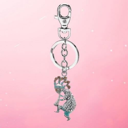 Rhinestone Crystal Key Chain Wallet Bag Car Charm Key Ring Buckle Clasp Gift Silver Plated Fashion Retro Pop Charm Metal