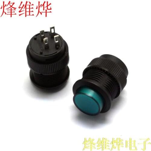 Light self-locking switch button switch / R16-503AD Round 16MM 3A / 250V Green 50