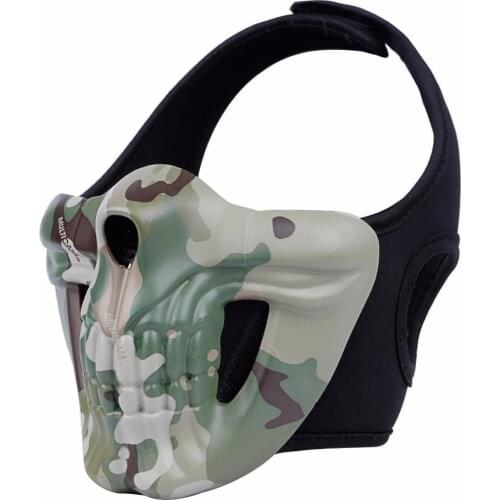 Tactical Skull Half Face Mask for Hunting Airsoft Paintball Outboor Halloween Cosplay CS Shooting Multi-style Protective Masks