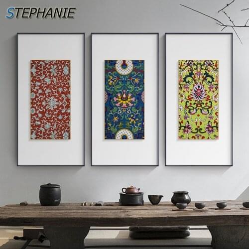 Vintage Chinese Style Paintings Japanese Wall Art Pictures Nordic Colorful Wall Posters Prints Southeast Asia Canvas Art Decor