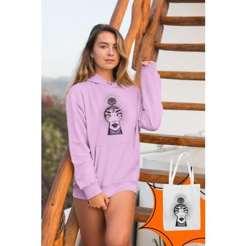 Angemiel Wear Lock Eye Pink Women 'S Hooded Sweatshirt Bags Kombin