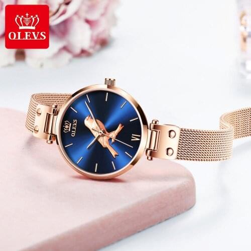 Montre Femme 2020 OLEVS Ladies Watch Rose Gold Fashion Simple Ultra-thin Ladies Watch Quartz Watch Top Brand Luxury Erkek Saat