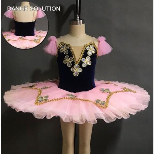 Top quality girls and women ballet dance tutu dress pink ballet pancake tutus solo costume with soft tulle arm bands BLL123