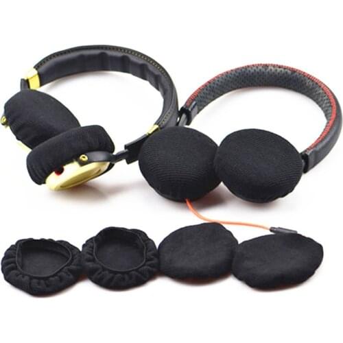1 Pair Stretchable Fabric Headphone Ear Covers Replacement Washable Sanitary Ear Cup Earpad Good for Gym Racing Training Gaming