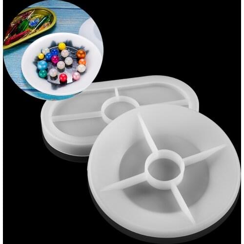 1pcs Rounded Oval Dish Plate Epoxy Resin Molds Silicone Trinket Tray Resin Epoxy Molds For DIY Trinket Dish Jewelry Making