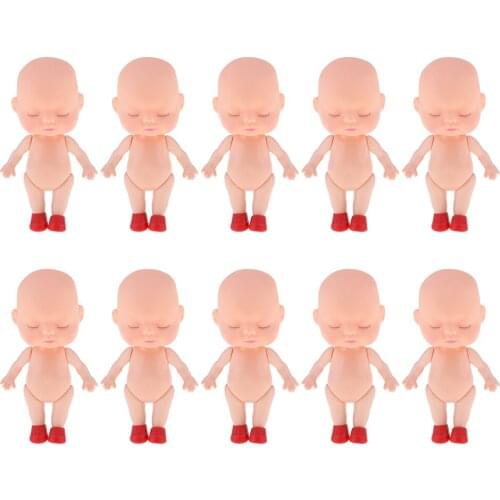 10 Pieces Cute Vinyl Newborn Sleeping Baby Doll 8.5cm Washable For Kids Toys