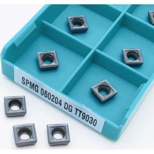 10PCS Lathe Parts Tool SPMG060204 DG TT9030 Carbide Insert Turning Milling Cutter CNC Cutting Tool Slot Cutting SPMG 060204