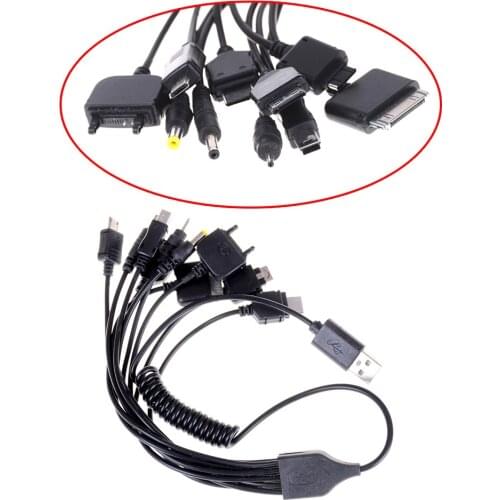 10 In 1 USB Multi Charger Retractable Phone Cable For IPhone For HTC Universal About 580mm
