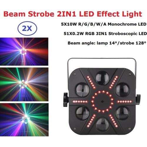 2Pcs/Lot 70W LED Disco 6 Eyes Effect Light DJ Ball Lamp DMX512 Sound Activated Laser Projector Light For Music Christmas Party