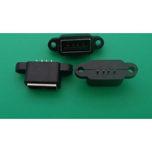 2PCS/lot Waterproof USB 2.0 charging data tail plug-in USB built-in interface Port Connector Plug Jack Socket