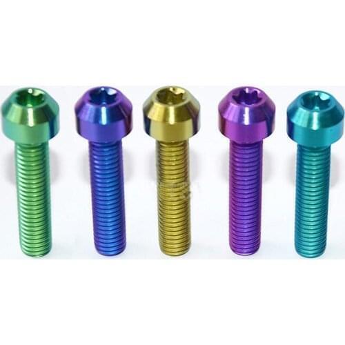 2pcs M8*35mm titanium alloy screw bolt TORX screws plum socket bolts cylindrical head Ti machine thread nail multicolor