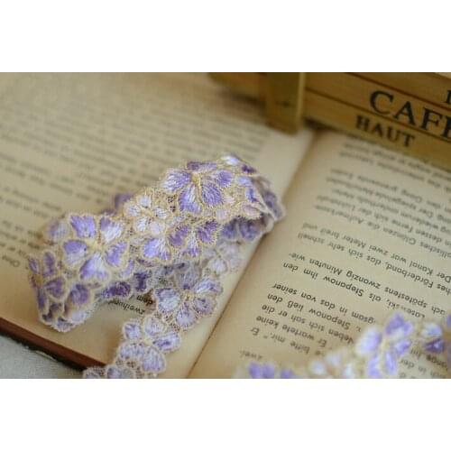 5 Meters 1.5cm Purple Sweet Lace Edge Trim For Sewing Embroidery Craft DIY Decoration Sewing Accessories