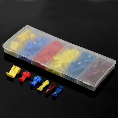 96pcs Yellow Red Blue Crimp Terminals Electrical Cable Connectors Fast Quick Splice Lock Wire Terminals Crimp