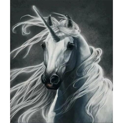 Diy Diamond painting full Square unicorn 5d Round diamond embroidery Rhinestone mosaic cross stitch horse canvas paintingZP-3595