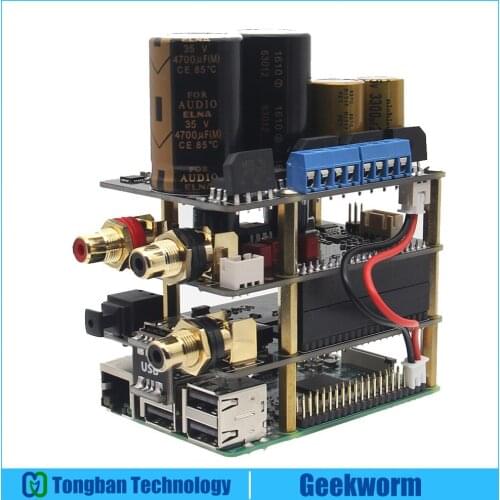 Raspberry Pi X20 Hifi Audio Kit (X20 ES9028Q2M DAC Board/ X10-I2S Board/ X10-PWR Power Supply Board/ X10-HPAMP Amplifier(KitB) )