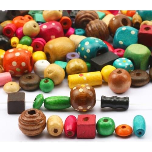 30g/lot Natural Wood Beads 6-25mm Randomly Mixed Loose Spacer Beads For Jewelry Making DIY Necklace Bracelet Accessories