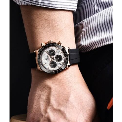 2021 New PAGANI DESIGN Mens Quartz Watch Japan VK63 Waterproof Clock Men Automatic Date Luxury Sports Timing Watch Reloj Hombre