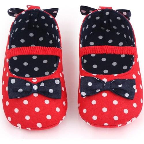 Baby Summer Soft Shoes Toddler Baby Bowknot Polka Dot Cute Soft Anti-Slip Baby Walking Shoes Prewalker Kids Casual Shoes New