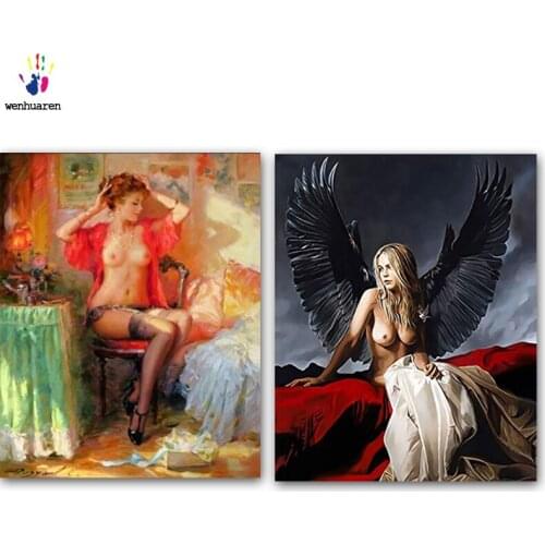 DIY colorings pictures by numbers with colors Beauty figure flowers picture drawing painting by numbers framed Home