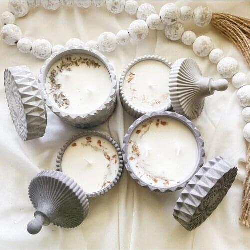 Cement Jewelry Box Mold Silicone Mold for Resin Concrete Candle Cup Molds DIL Vessel Molds Concrete Plaster Casting Mold