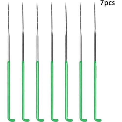 LMDZ 7 Pcs Green Felting Needles, Wool Felting Supplies Felting Needles Kit Needle Felting Tool with Plastic Box for Doll Making