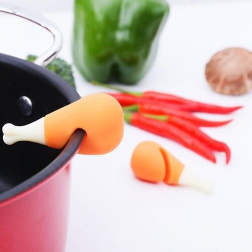 Lovely Pot Lid Lifter Heat-resisting No Deformation Creative Silicone Overflow Stopper Spill-proof Lid Holder for Kitchen