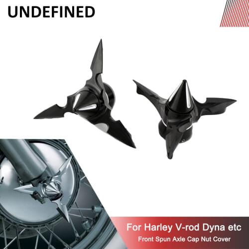 Black Motorcycle Front Spun Axle Cap Nut Cover Blade Spinning For Harley Touring Dyna 2008-2019 Softail V Rod VRSC XL XG