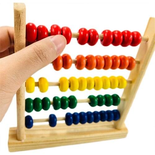 Mini Wooden Abacus Baby Math Learning Toy Numbers Counting Calculating Beads Montessori Kids Children Educational Toy Wholesale
