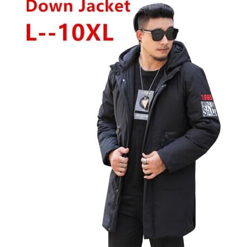 Plus size 8XL 7XL 6XL winter dow n jacket men brand clothing Long warm Thick 90% Grey duck dow coat Male Witner Jackets For Man