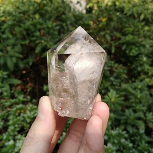 Natural Phantom Wand Healing Crystal Quartz Point Ghost Quartz Wand w Himalaya Inclusion Chakra Quartz