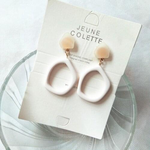 New Fashion Korean S925 Silver Needle Simple Asymmetric Geometric Acrylic Earrings Jewelry for Women