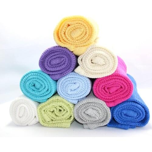 New Colorful Baby Knitted Blanket Newborn 100% Cotton Swaddle Set Newborn Baby Air Conditioner Blanket Baby Carriage Blanket