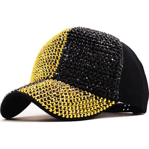 New Rhinestones luxury pearl Sequins Baseball Cap For Women Summer Cotton Hat Girls Snapback Hip hop hat Gorras Casquette Bones