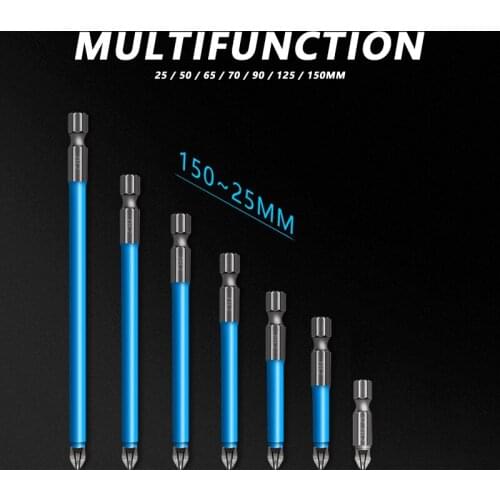 New Screwdriver Bits 25/50/65/70/90/125/150mm PH2 Anti-slip Magnetic Bits 1/4 Hex Shank Fits Hand Electric Drill Driver