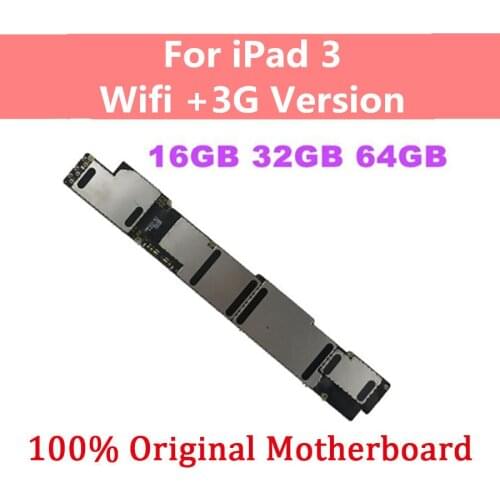 Motherboard For iPad 3 Wifi 3G Celluar Version For iPad 3 Motherboard Unlocked Original Logic Board With Full Chips Mainboard
