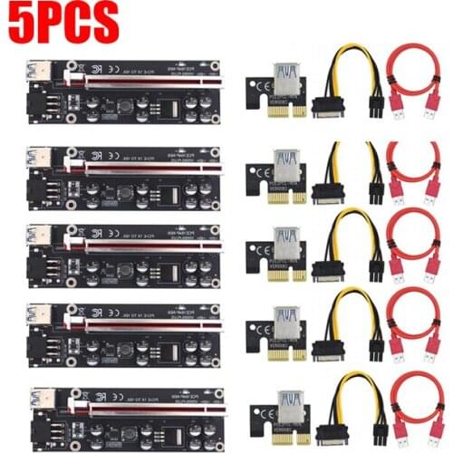 PCI-E To PCIE Graphics Card Extension Riser Mining BTC Miner 1X To 16X Expansion Cable Plus PCIE 8 Capacitor Adapter Board