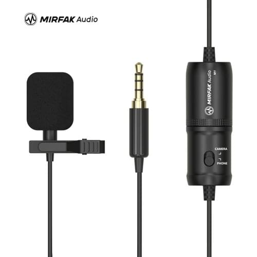 Mirfak MC1 Lavalier Microphone, 3.5mm Output Clip-on lavalier Microphone Compatible with Laptop, Desktop, PC, Phone, Camcorder