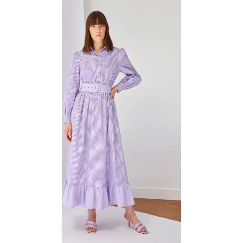 Trendyol Shirt Collar Plaid Dress TCTSS21EL3883