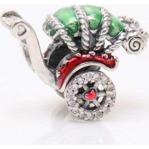 DoDoFly Genuine 925 Sterling Silver Ancient Chinese Rickshaw Driver charm fit Original bead Bracelet Jewelry Making DIY Gift