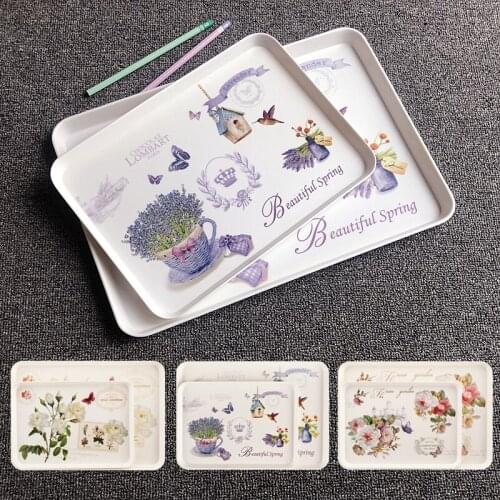 Tray European-style household rectangular tea tray water cup tea cup tray storage tray cup fruit plate creative round LB80107