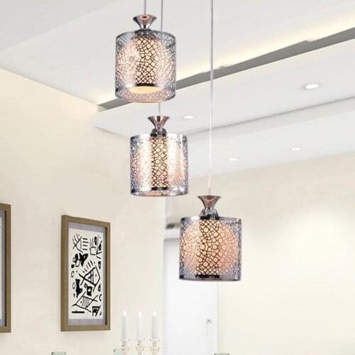 Dining Room Pendant Lamp Modern Home Lighing Chrome Lampshade Pendant light Fixtures Glass Metal Home Lighting e27 110-220v