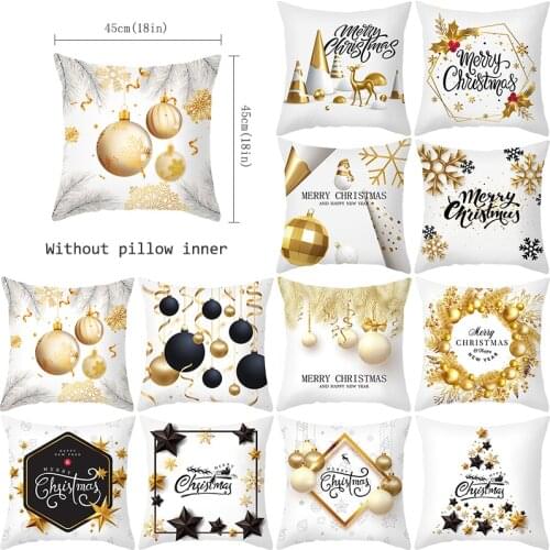 45x45cm Christmas Cushion Cover Christmas Ornaments Merry Christmas Home Decoration Navidad Sofa pillowcase Happy New Year 2022